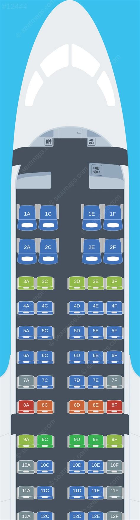 Seat Map Of Bulgaria Air Airbus A220 100 Aircraft