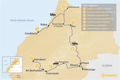 Morocco Tourism Map
