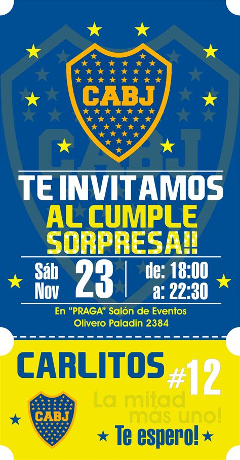 Invitacion Virtual Cumple Futbol Boca Jrs P Redes Sociales 135