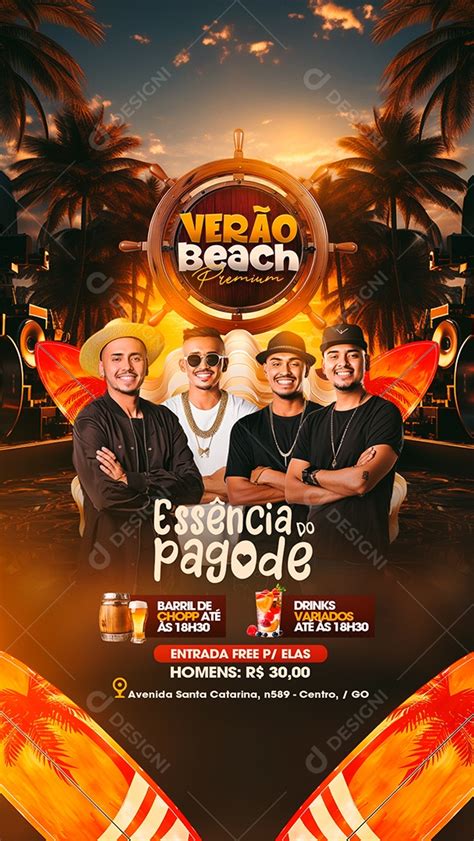 Story Flyer Ver O Beach Premium Ess Ncia Do Pagode Social Media Psd