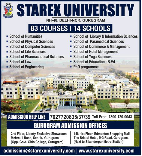 Starex University Gurugram Admission Offices Ad Advert Gallery