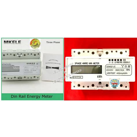 Jual KWH Meter Digital 3 Phase 4 Wire Din Rail LCD 100 A 3x230V 400V