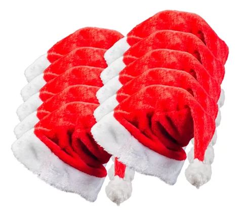 10 Gorro Touca Chapéu Capuz De Natal Papai Noel Tradicional MercadoLivre