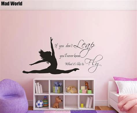 Mad World GYMNAST GYMNASTIC GIRLS Quote Wall Art Stickers Wall Decals