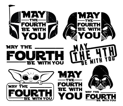 May The Fourth Be With You Svg Bundle Png Pdf Star Wars Svg Baby