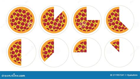 Pie Infographics Set Pieces Of Cake Amount The Whole Cake And Its