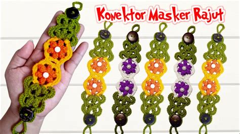 Cara Membuat Konektor Masker Rajut 3 Warna How To Crochet A 3 Color