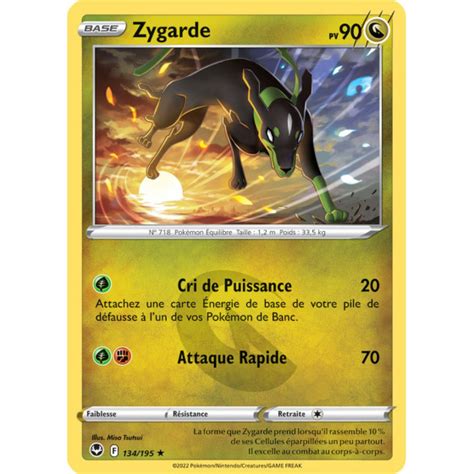 Zygarde 134 195 Rare Reverse Carte Pokémon Tempête Argentée