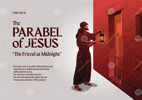 Bible Stories The Parable Of The Friend At Midnight Stock Vector Illustration Of