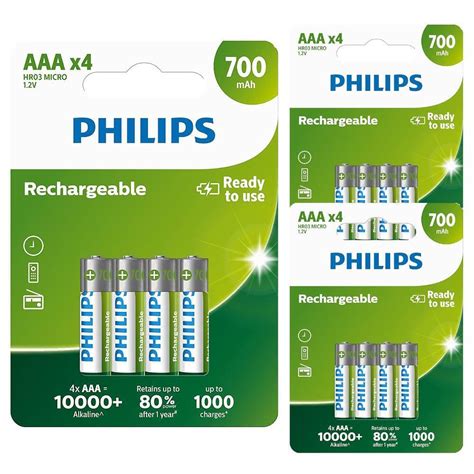 Philips Rechargeable Batteries Aa Mah Aaa Mah Nimh