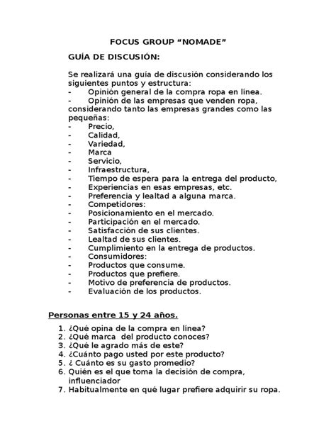 Focus Group Ejemplo Marca Grupo De Enfoque