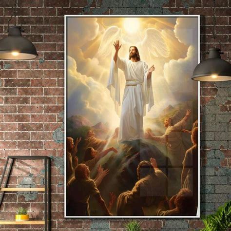 Quadro Decorativo Jesus Cristo Asas Iluminado Arte Religiosa