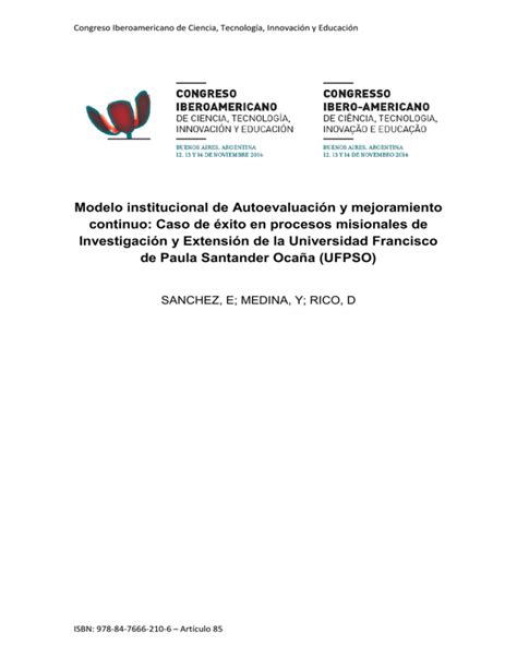 Modelo institucional de Autoevaluación y mejoramiento continuo