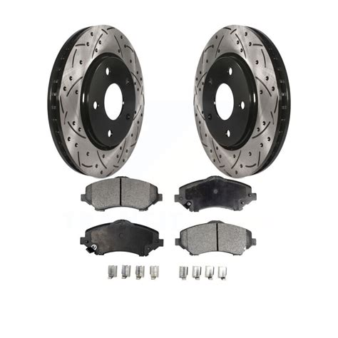 Front Drill Slot Brake Rotors Ceramic Pad Kit For 2008 2016 Dodge Grand