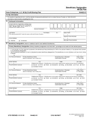 Fillable Online Beneficiary Designation Form Pdf Fax Email Print