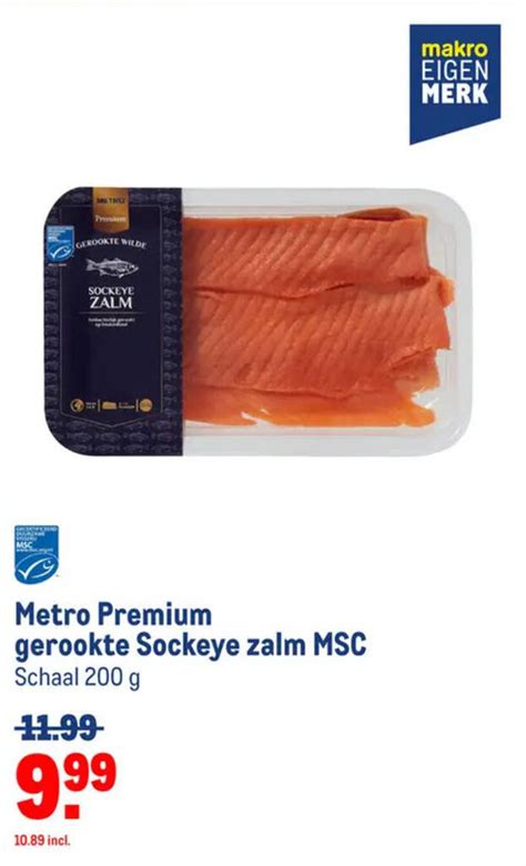 Metro Premium Gerookte Sockeye Zalm MSC Aanbieding Bij Makro