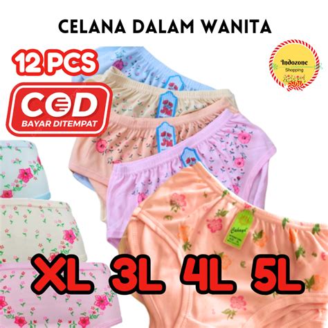 Jual LUSINAN Obral 12Pcs Celana Dalam CD Wanita Motif Bunga Hyget