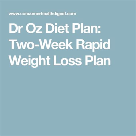 20 Best Dr Oz 2 Week Rapid Weight Loss Plan Recipes Best Diet And Healthy Recipes Ever