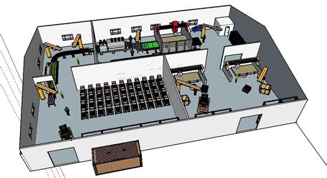 Factory Layout 3d Model Cgtrader