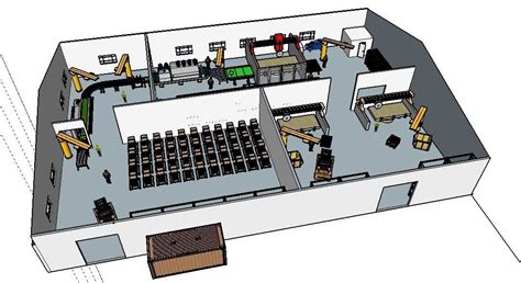 Factory Layout 3D model | CGTrader