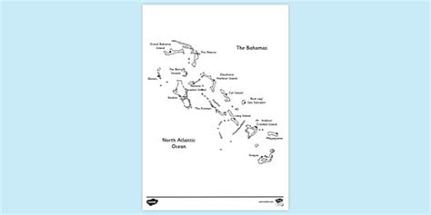 FREE Map Of The Bahamas Colouring Colouring Sheets