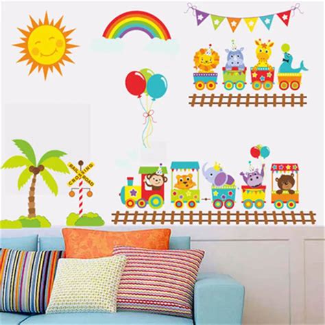 Cartoon Car Wall Stickers For Kids Room Kindergarten Classroom Wall