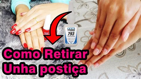 Como REMOVER unha postiças Como tirar cola Tek Bond fácil YouTube