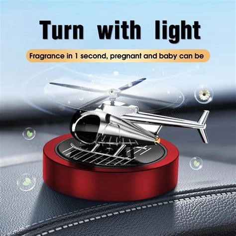 Car Air Freshener Solar Powered Rotary Helicopter Ornament Auto