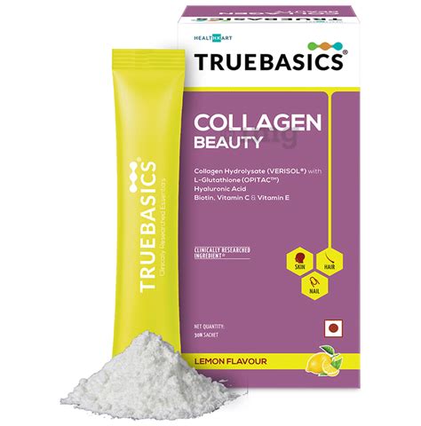 Truebasics Lemon Collagen Beauty Sachet Buy Box Of 30 Sachets At Best