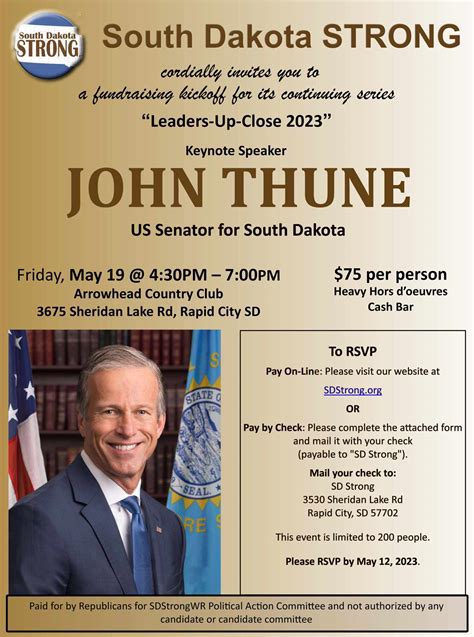 Senator Thune featured in South Dakota Strong Leadership series on May ...