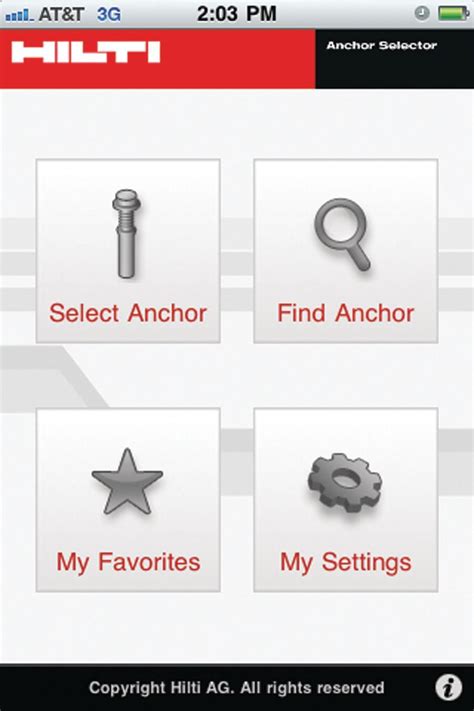 Hilti Anchor Selector Chart