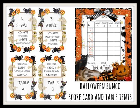 Free Printable Halloween Bunco Score Sheets Printable Recipe Cards