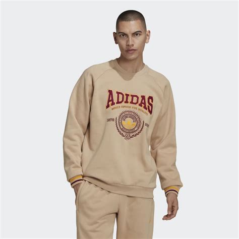 adidas Varsity Crewneck Sweatshirt - Beige | Men's Lifestyle | adidas US