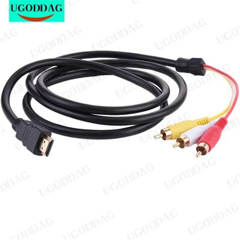 Cable Adaptador De Audio Y V Deo Compatible Con HDMI Macho A 3 RCA AV