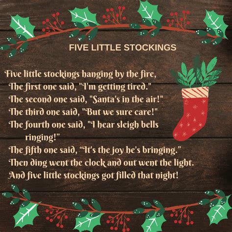 Five Little Stockings Rhyme Imaginations Running Wild