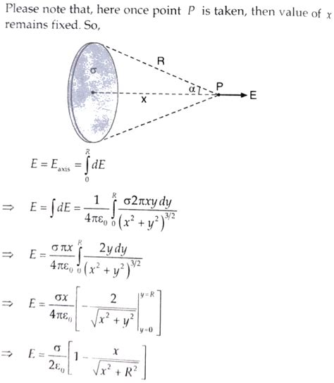 How To Derive Electric Field Due To Uniformly Charged Disc