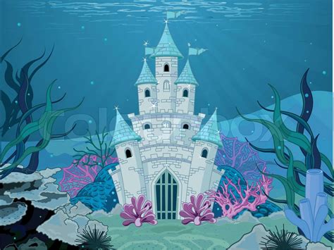 Mermaid Castle Stock Vektor Colourbox