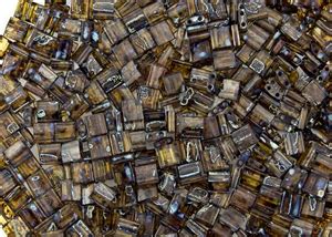 Miyuki Tila Mm Glass Beads Transparent Dark Amber Picasso Tl