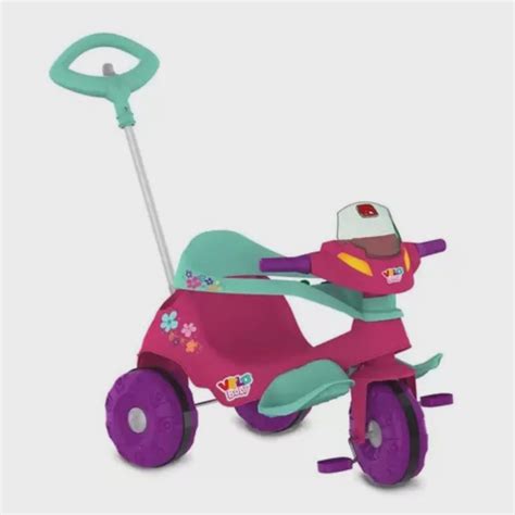 Triciclo Velobaby Passeio Pedal Rosa Motoca Totoca Velotrol