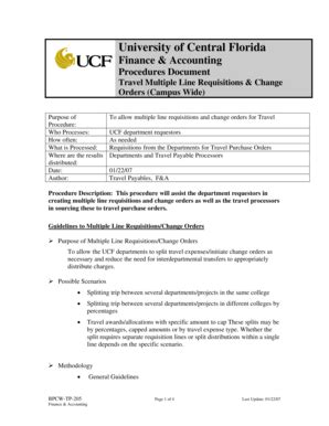 Fillable Online Fa Ucf Bpcw Tp Changes To A Travel Po Campus