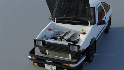 3d Model Toyota Trueno Ae86 Initial D Stylized Vr Ar Low Poly