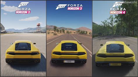 Forza Horizon 2 Vs Forza Horizon 3 Vs Forza Horizon 4 Lamborghini