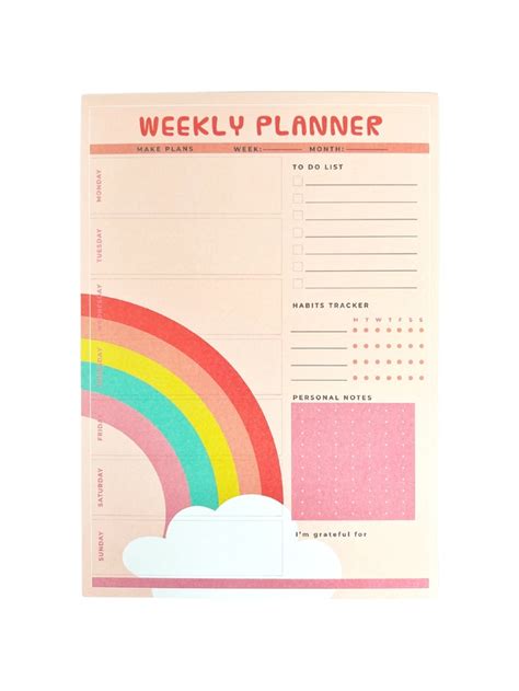 Block Planner Semanal Rainbow