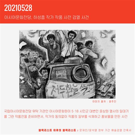 카드뉴스 블랙리스트 이후의 블랙리스트 문재인윤석열 정부 기간 예술검열 잔혹사 문화연대 Cultural Action