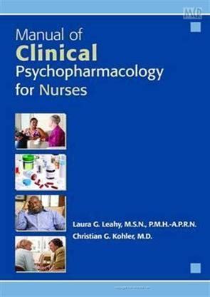Manual Of Clinical Psychopharmacology For Nurses, Psychiatry Books ...