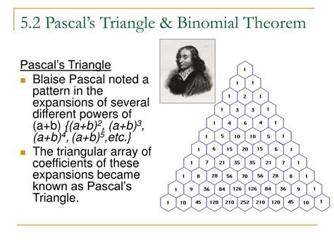 Ppt 52 Pascals Triangle And Binomial Theorem Powerpoint Presentation Id3032447