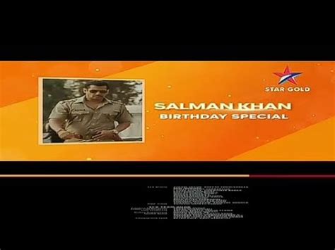 Happy Birthday Shalman Khan Tomorrow On Star Gold Youtube