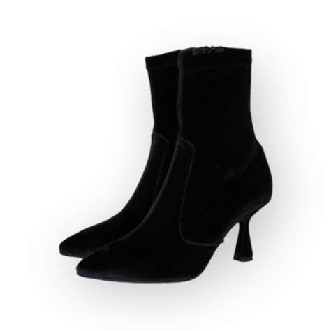 Marian black velvet sockboot - shoobaloo