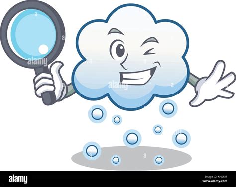 Detective Snow Cloud Character Cartoon Stock Vector Image Art Alamy