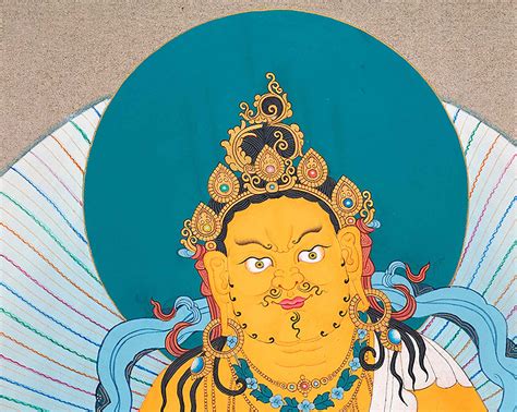 Tibetan Dzambhala Thangka Painting Guardian Of Wealth And Abundance